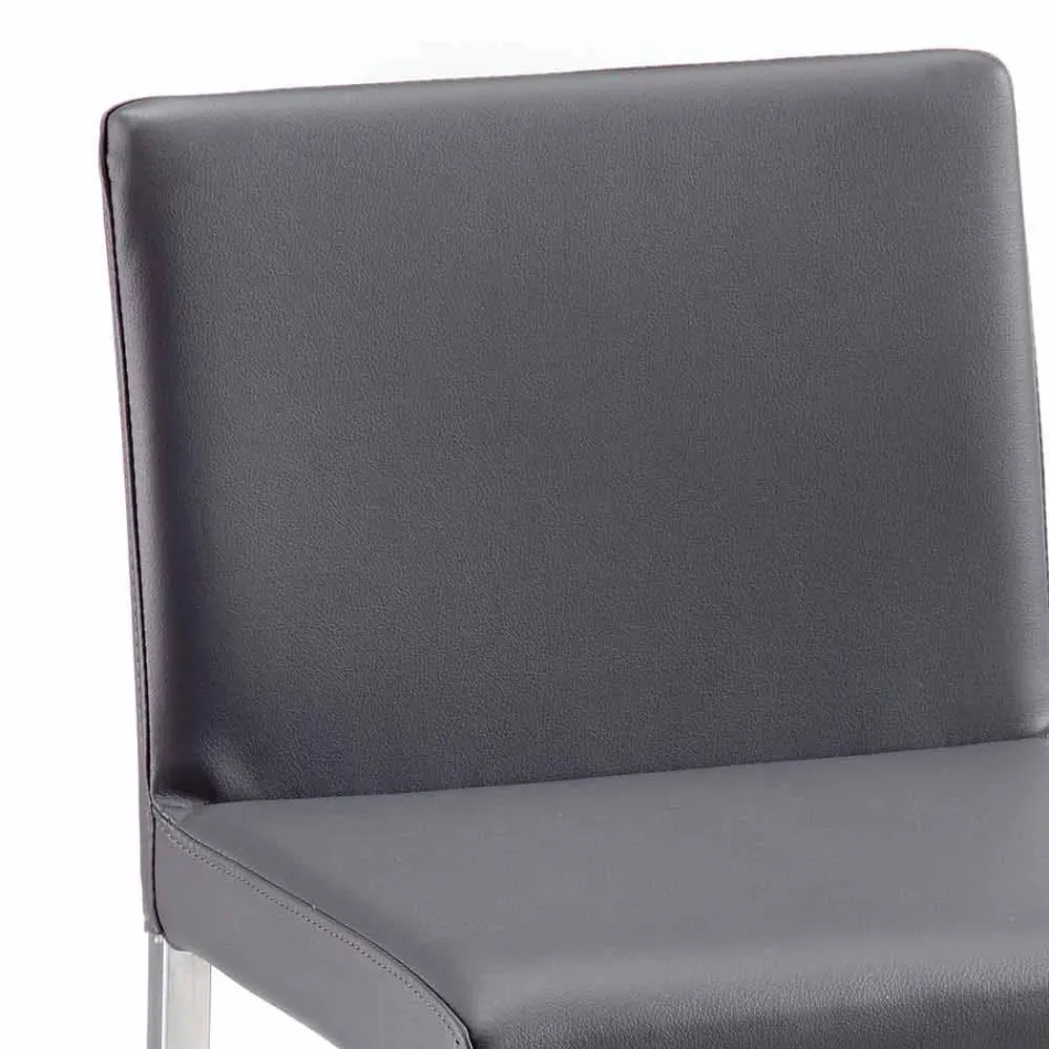 Taburete moderno de cuero ecológico Alwyn H de 94 cm, fabricado íntegramente en Italia viadurini