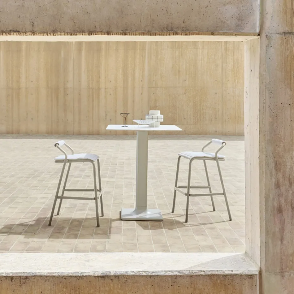 Taburete de exterior con cojines incluidos Made in Italy - Noss by Varaschin viadurini