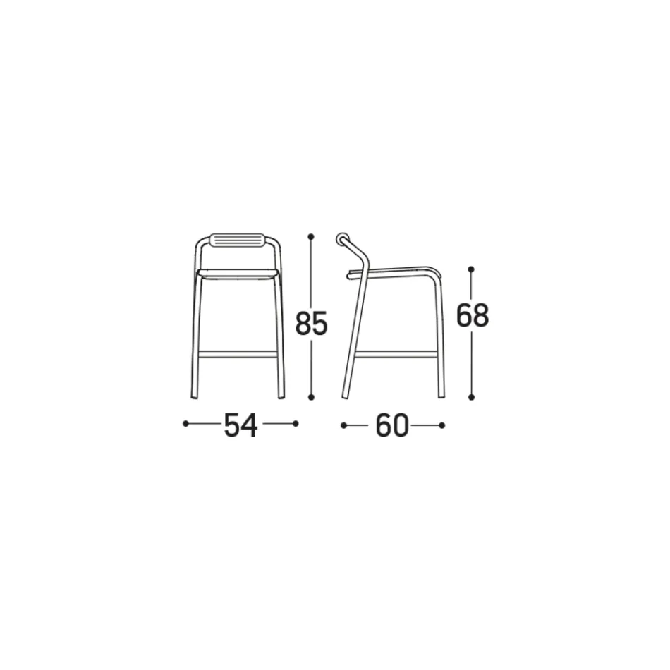 Taburete de exterior con cojines incluidos Made in Italy - Noss by Varaschin viadurini