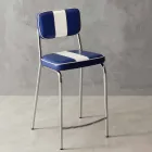 heces clásica de 50 años de piel sintética con una banda central blanca Banda viadurini