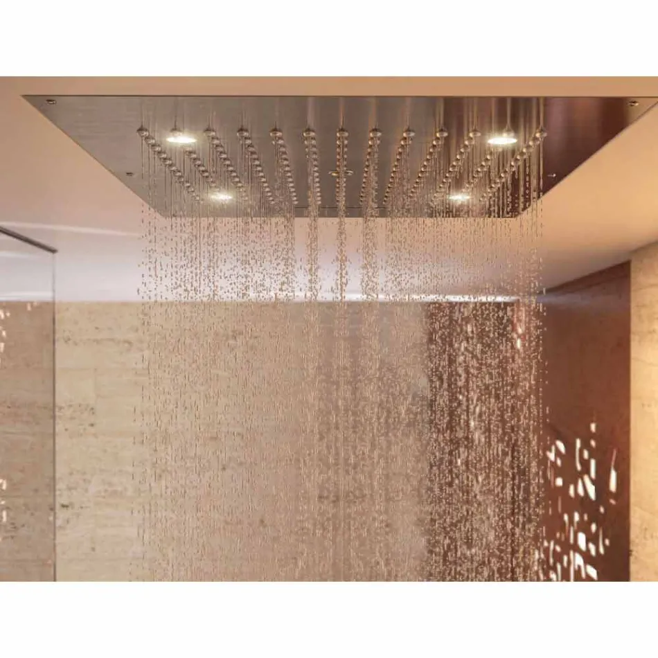 Cabezal de ducha Dream de diseño moderno con cromoterapia de dos chorros. viadurini