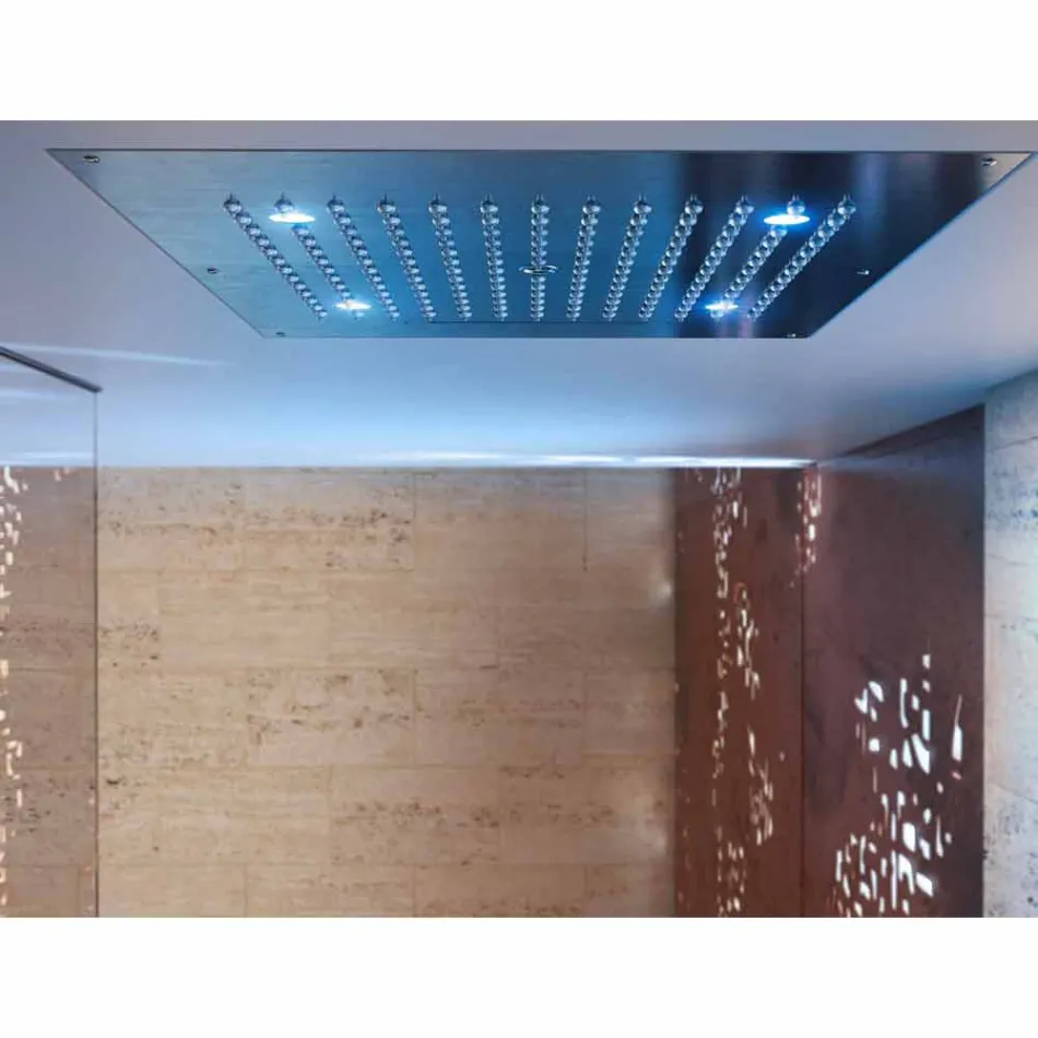 Cabezal de ducha Dream de diseño moderno con cromoterapia de dos chorros. viadurini