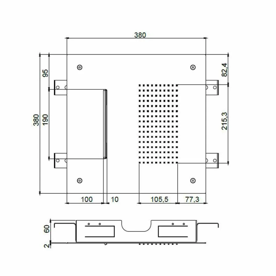 Cabezal de ducha de techo de acero con doble chorro Made in Italy - Quinto viadurini