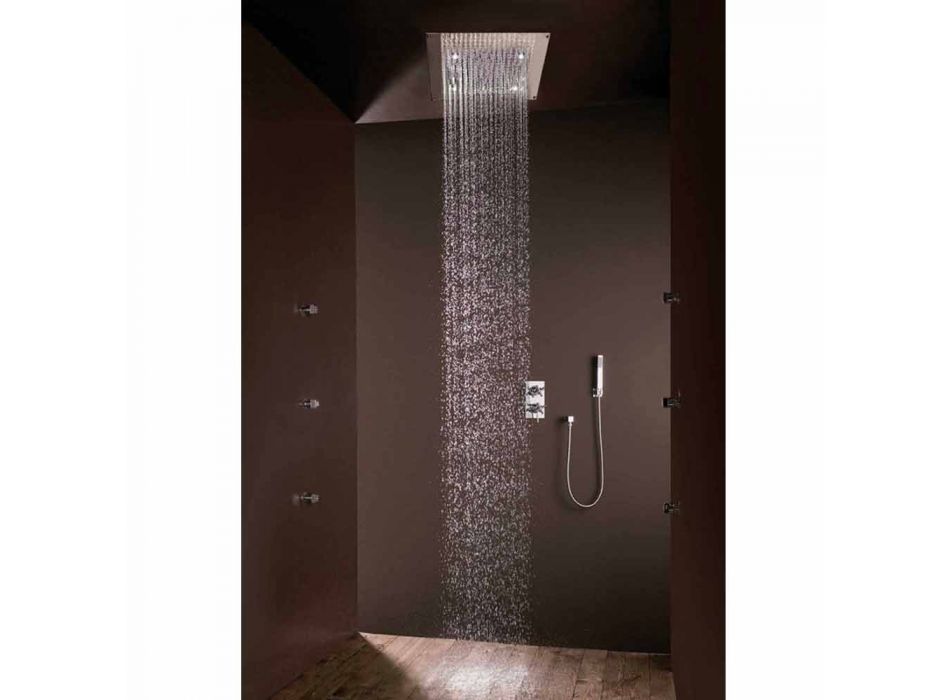 Cabezal de ducha de diseño moderno con chorro de lluvia y luces LED viadurini