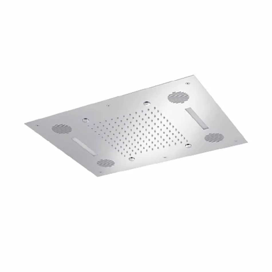 Cabezal de ducha de acero con cromoterapia y Bluetooth Made in Italy - Elbo viadurini