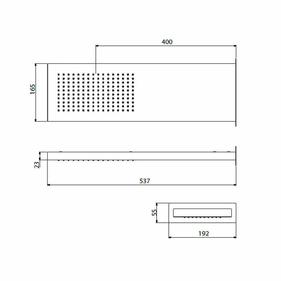 Cabezal de ducha de acero con chorro de lluvia Made in Italy - Nairobi viadurini