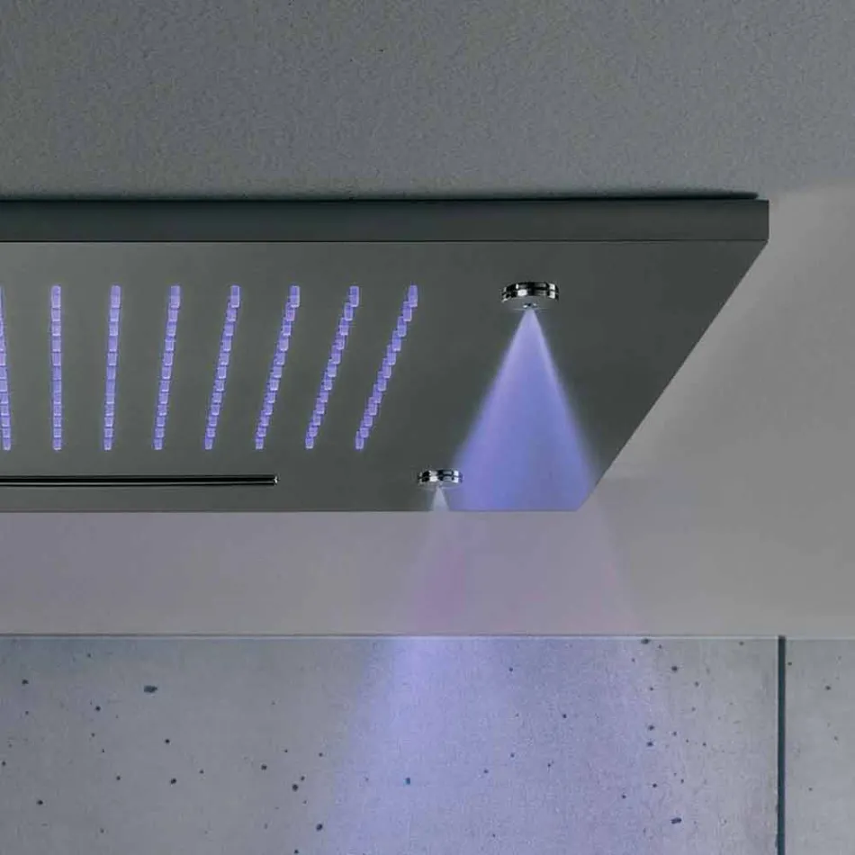 Cabezal de ducha de acero inoxidable con cromoterapia Made in Italy - Solver viadurini