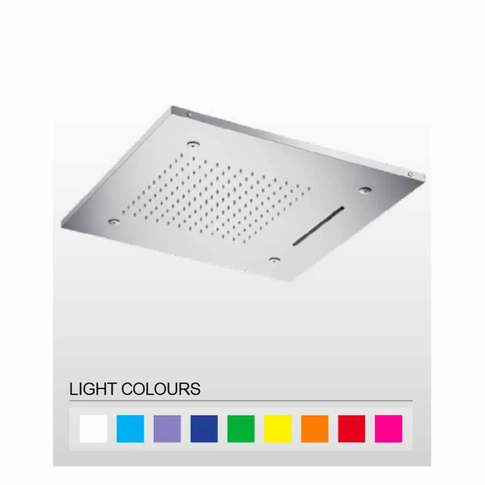 Cabezal de ducha de acero inoxidable con cromoterapia Made in Italy - Solver viadurini