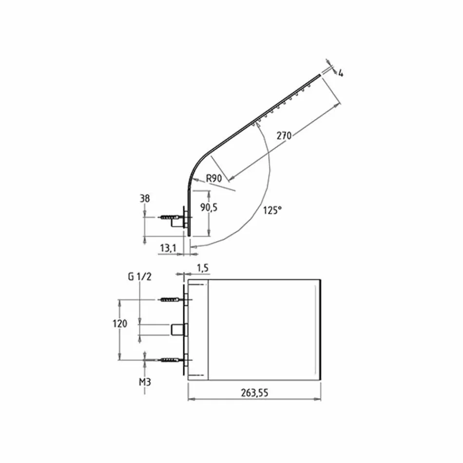 Cabezal de ducha delgado de acero con chorro de lluvia Made in Italy - Vispo viadurini