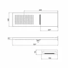 Cabezal de ducha de pared rectangular de acero inoxidable Made in Italy - Rojo viadurini