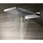Cabezal de ducha de pared rectangular de acero inoxidable Made in Italy - Anito viadurini
