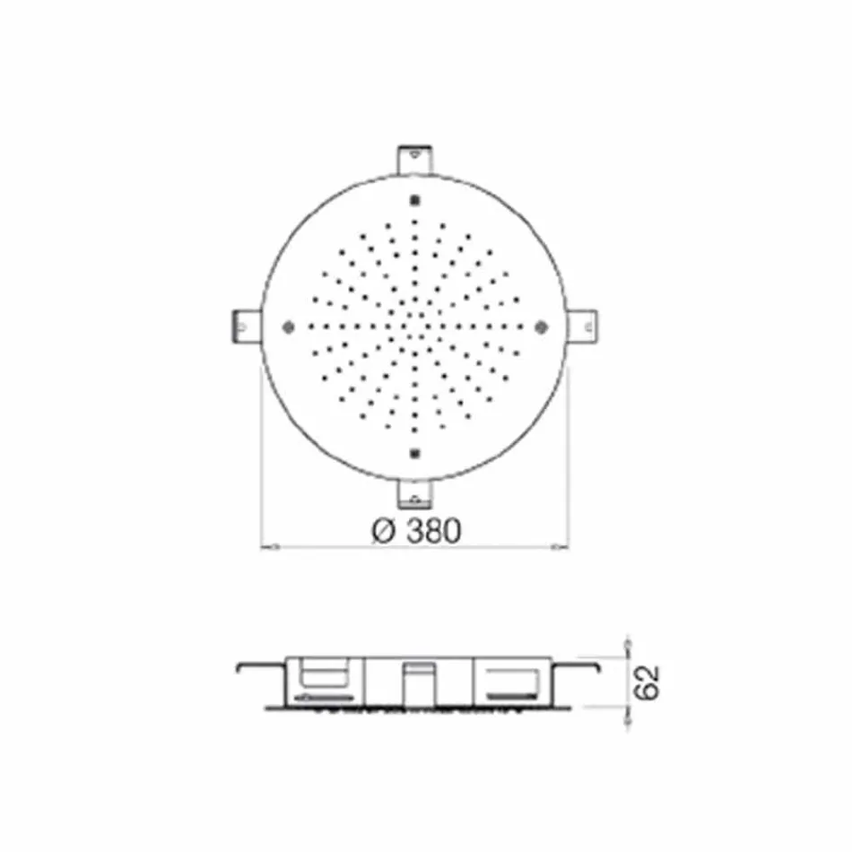 Cabezal de ducha redondo de un solo chorro en acero inoxidable Made in Italy - Sulphur viadurini