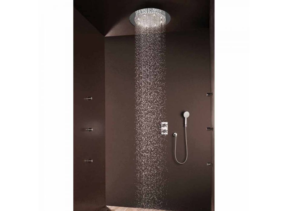Cabezal de ducha de chorro único redondo moderno con luces LED Bossini viadurini