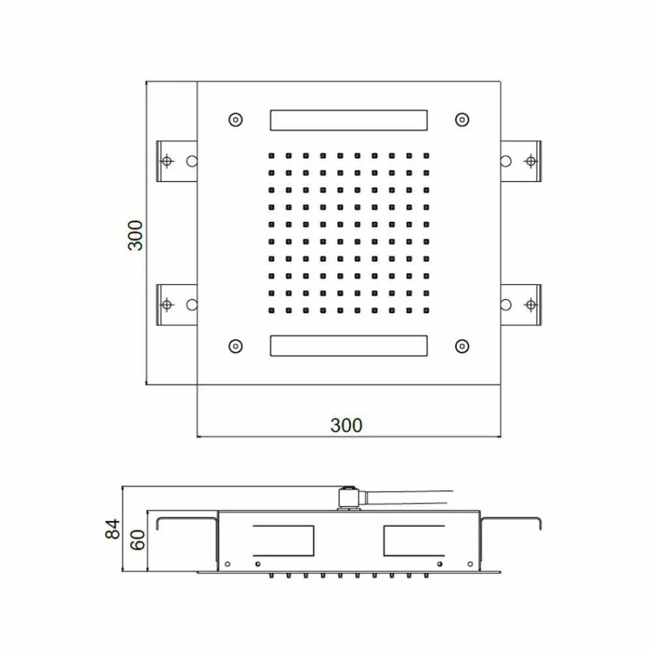 Cabezal de ducha de un solo chorro de acero inoxidable con cromoterapia LED Made in Italy - Sauron viadurini