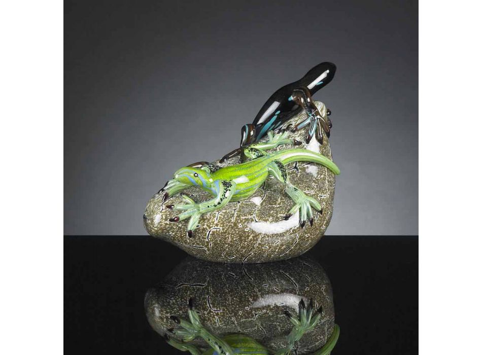 Adorno en forma de lagarto en vidrio coloreado Made in Italy - Certola viadurini