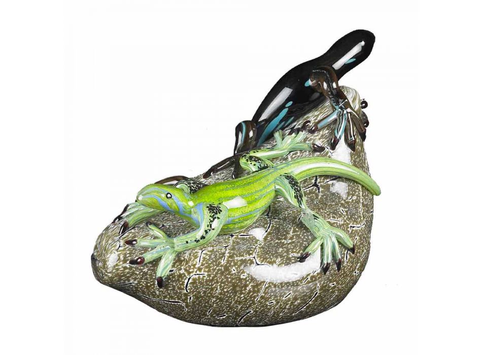 Adorno en forma de lagarto en vidrio coloreado Made in Italy - Certola viadurini
