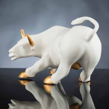 Adorno de cerámica hecho a mano en forma de toro Made in Italy - Bulino