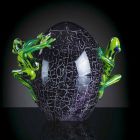 Adorno en forma de huevo con ranas en vidrio coloreado Made in Italy - Huevo viadurini
