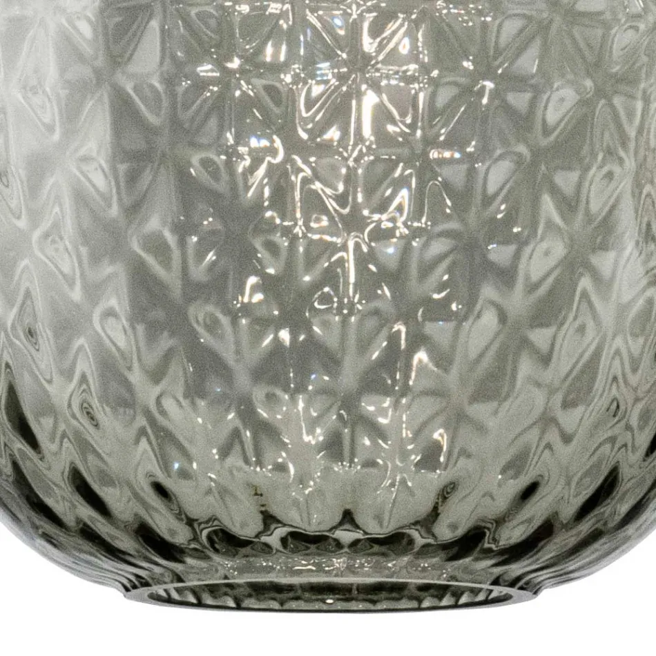 Lámpara colgante de dos luces con barra lineal en vidrio y metal, fabricada en Italia - Elisia viadurini