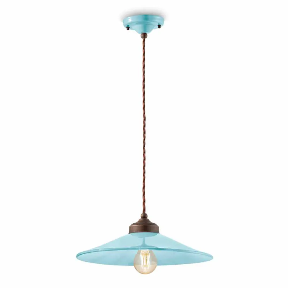 suspensión cerámica de color y latón antiguo Maya Ferroluce viadurini