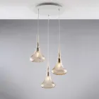 Lámpara colgante de hierro con cristal Pyrex, fabricada en Italia, para decoración de interiores - Corinto viadurini