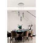 Lámpara colgante de hierro con cristal Pyrex, fabricada en Italia, para decoración de interiores - Sparta viadurini