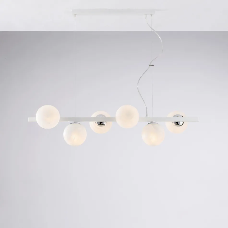 Lámpara colgante de hierro lacado, fabricada en Italia, para decoración de interiores - Berlín viadurini