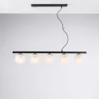 Lámpara colgante de hierro lacado, fabricada en Italia, para decoración de interiores - Berlín viadurini