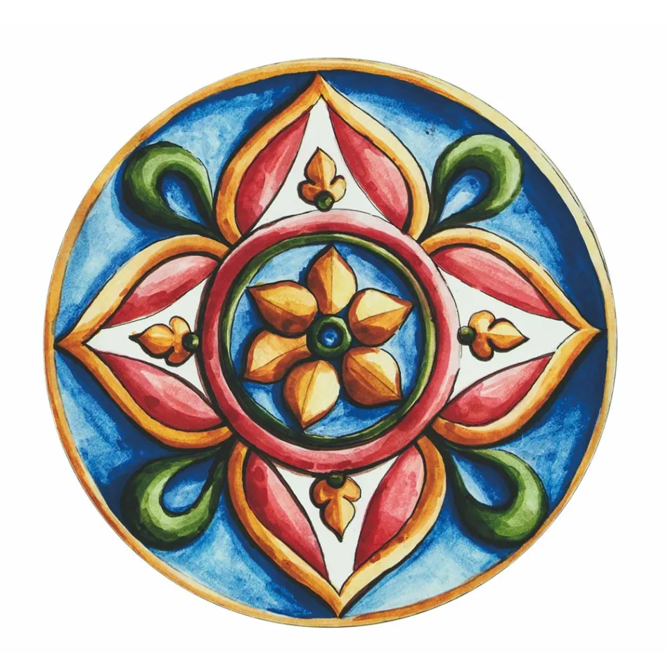 Platos Redondos de Plástico de Colores con Mayólica 12 Piezas - Maia viadurini