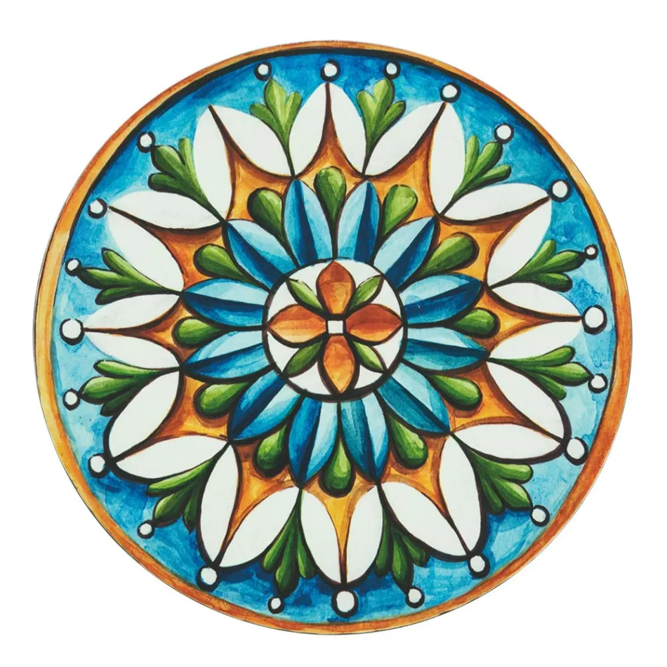 Platos Redondos de Plástico de Colores con Mayólica 12 Piezas - Maia viadurini