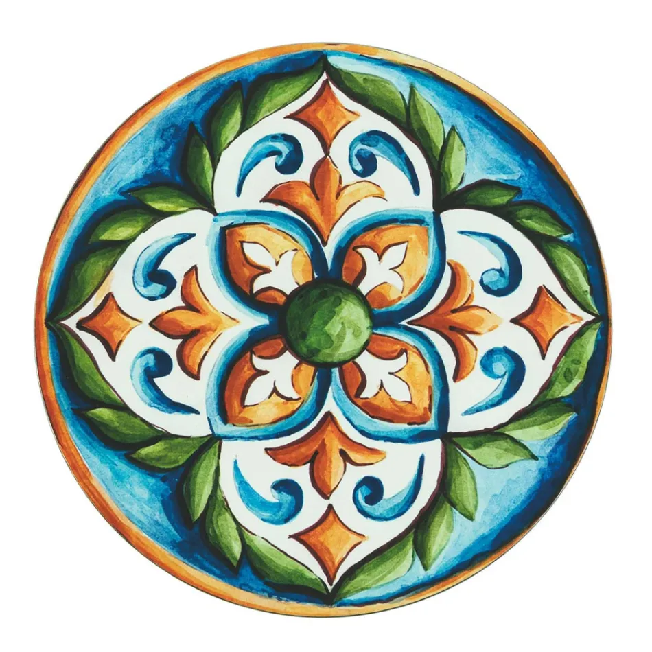 Platos Redondos de Plástico de Colores con Mayólica 12 Piezas - Maia viadurini