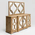 Espejo de 156x83 cm en madera de pino natural envejecido - Agosta viadurini