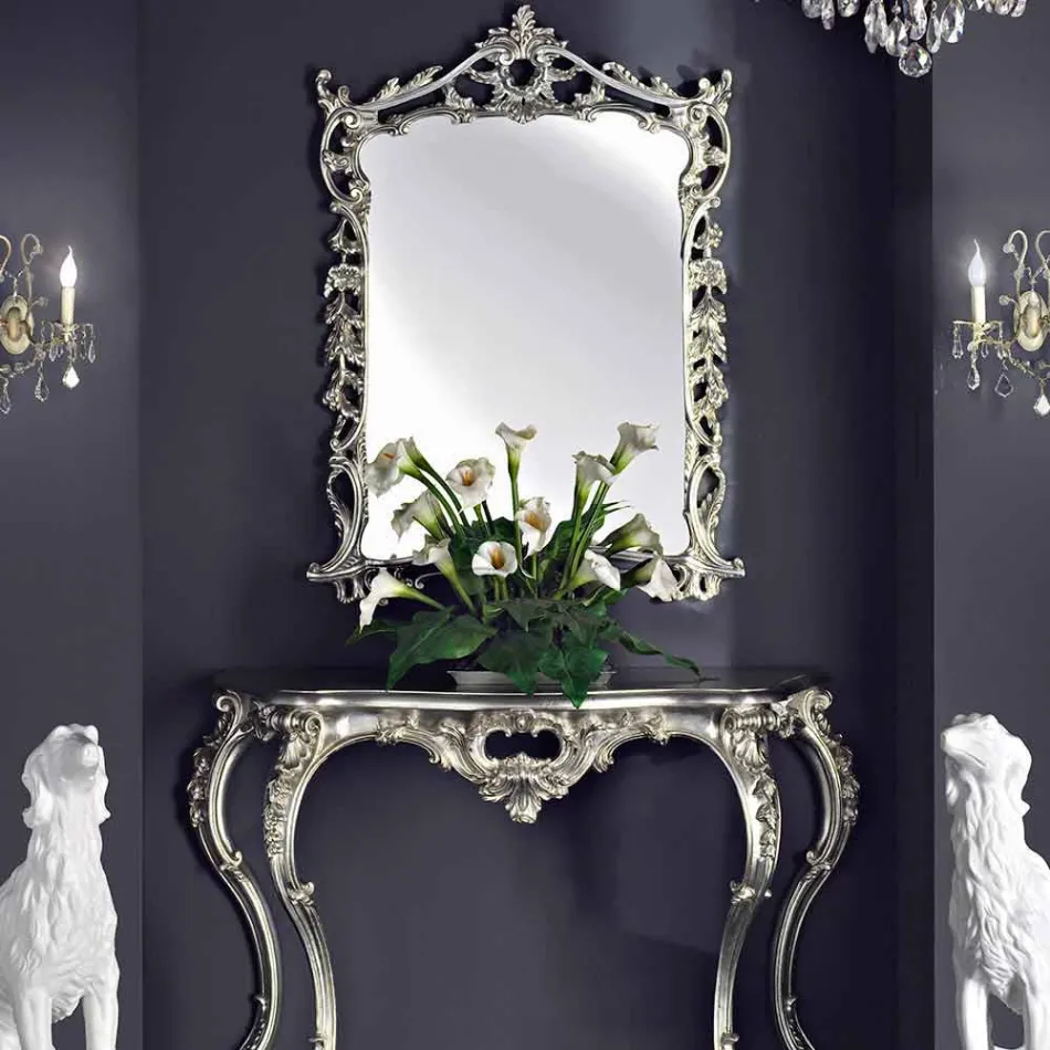 Espejo de pared, consola de madera y piano hecho a mano en Italia Giacomo. viadurini