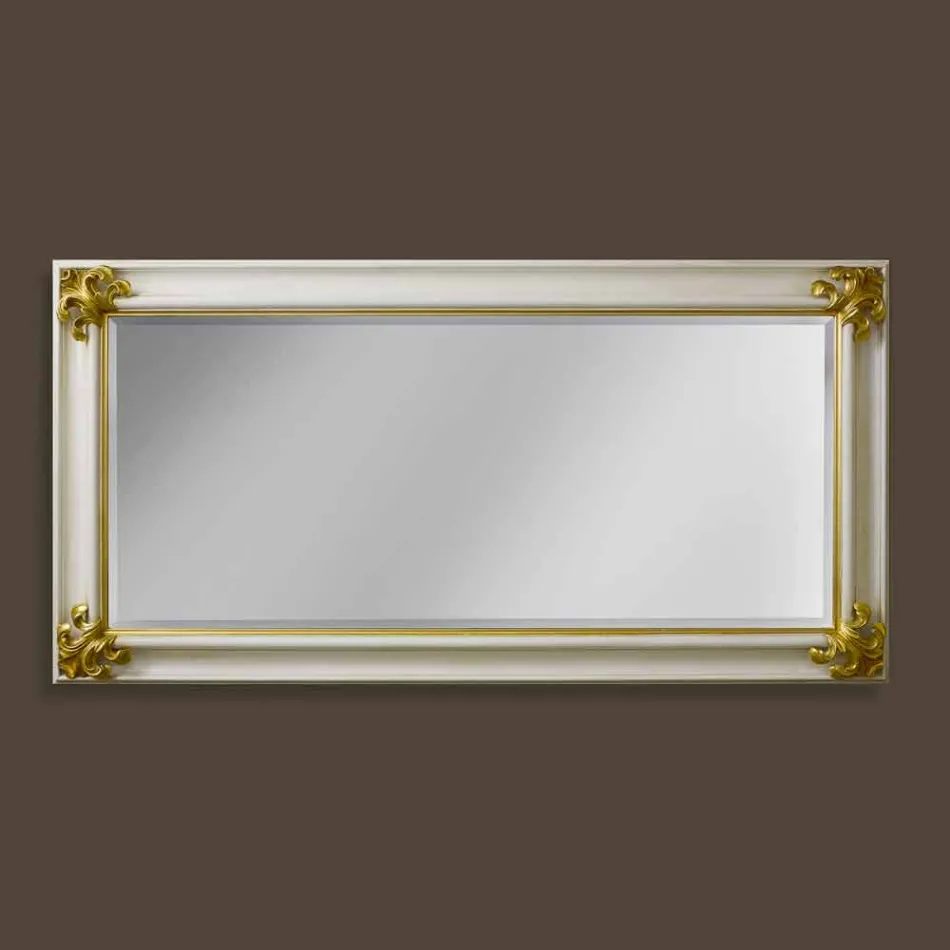 Espejo de pared de madera hecho a mano moderno hecho en Italia Stefano viadurini