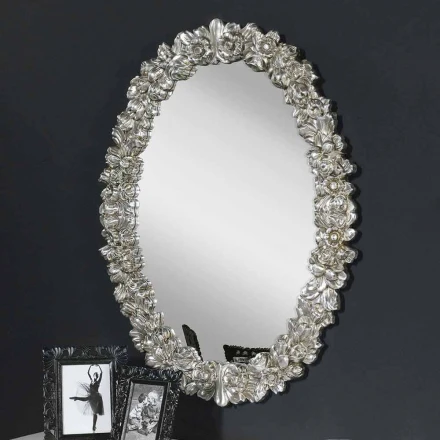 Espejo de pared de madera de abeto hecho a mano moderno hecho en Italia Filippo viadurini