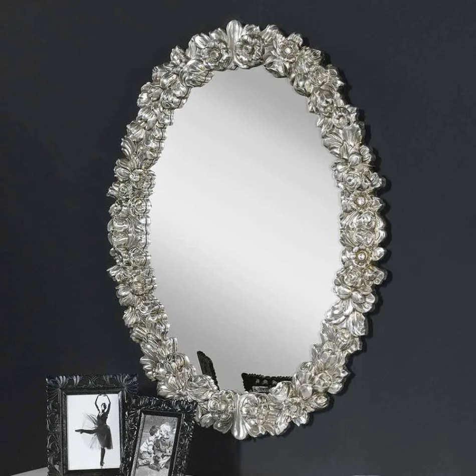 Espejo de pared de madera de abeto hecho a mano moderno hecho en Italia Filippo viadurini