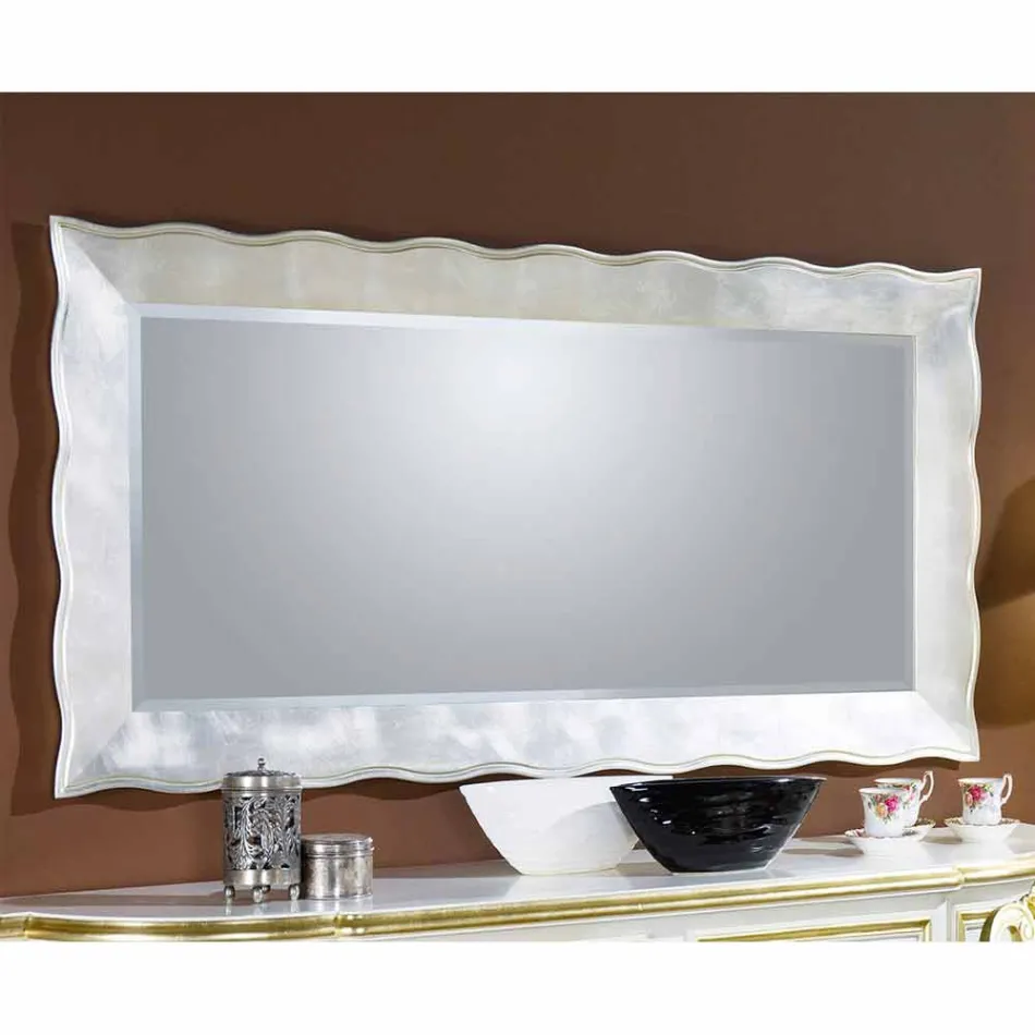 Espejo de pared italiano hecho a mano rectangular hecho en Italia Simone viadurini