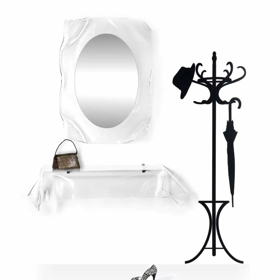 Espejo de pared de diseño moderno transparente Diva, hecho en Italia viadurini