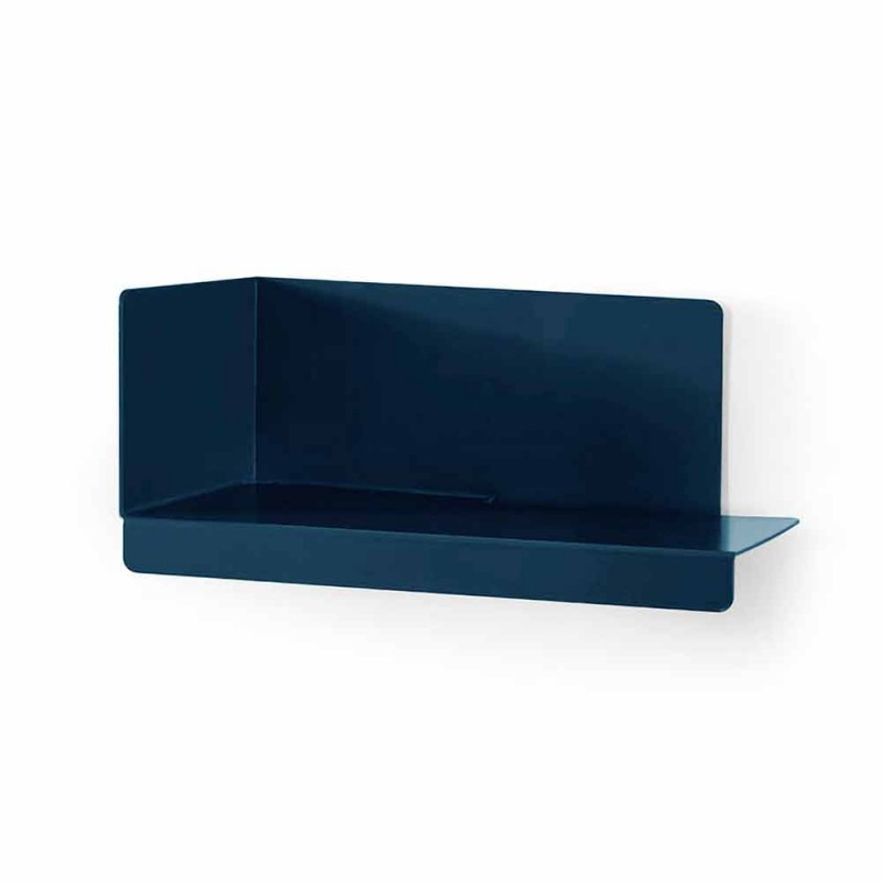 Espejo de pared moderno con estantes de metal de colores