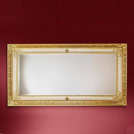 Espejo de pared de madera rectangular hecho en Italia Raphael viadurini