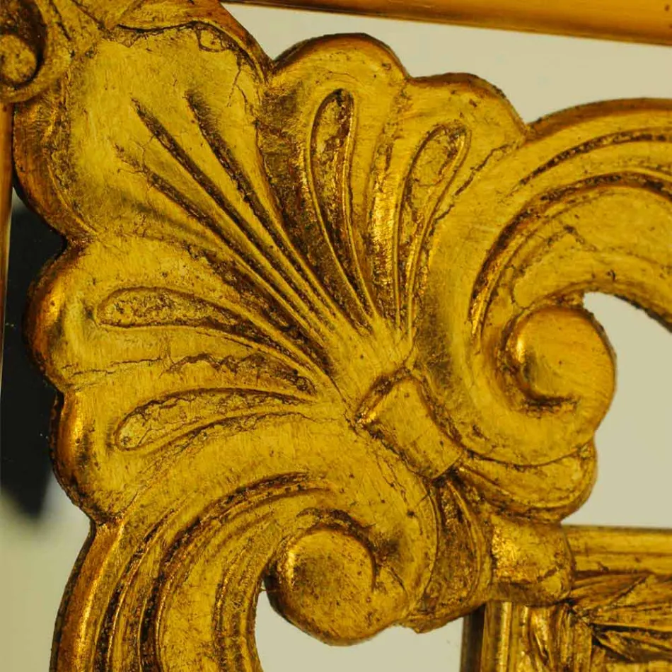 Espejo de pared rectangular de madera, producido en Italia, Valentino viadurini