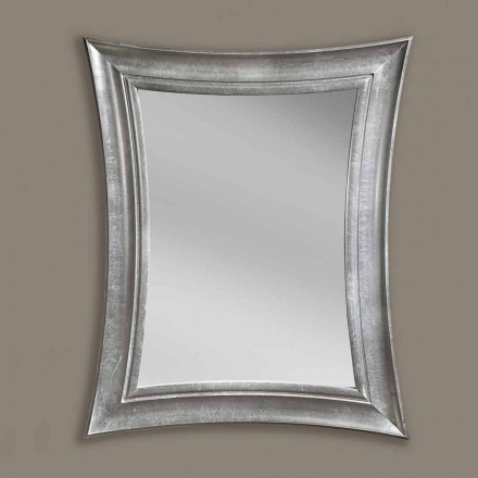 Espejo de pared de madera rectangular hecho a mano Sandro hecho en Italia viadurini