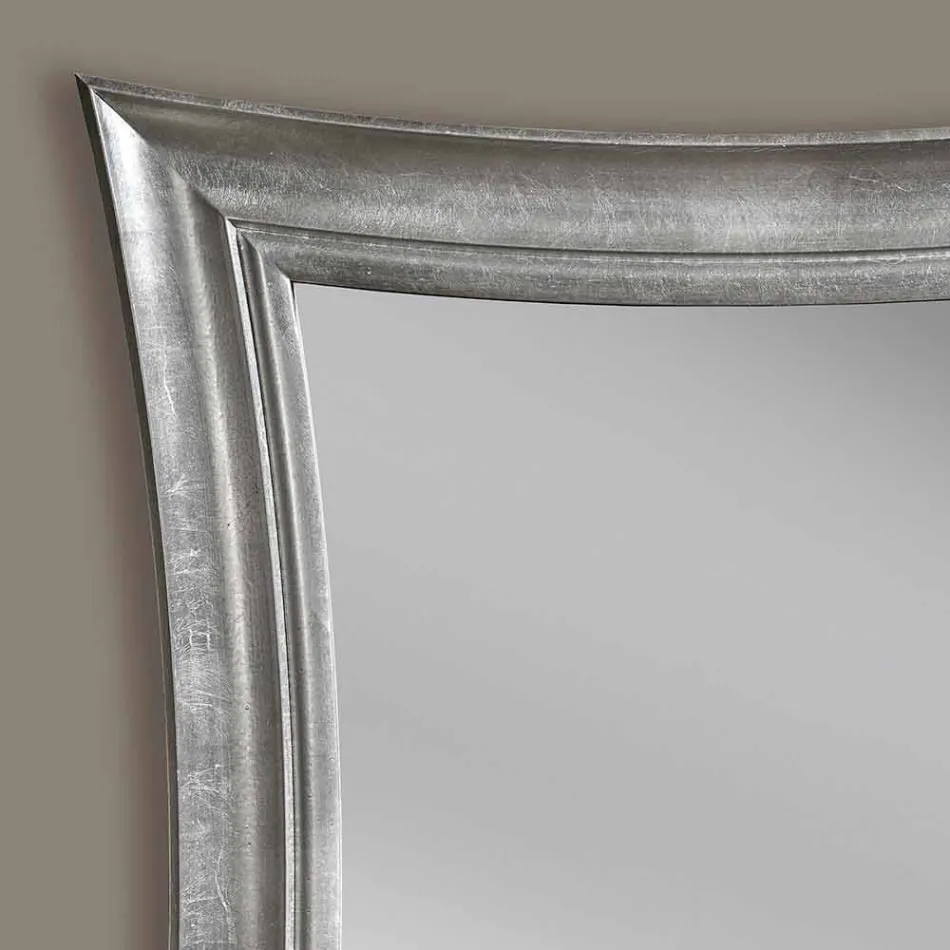 Espejo de pared de madera rectangular hecho a mano Sandro hecho en Italia viadurini