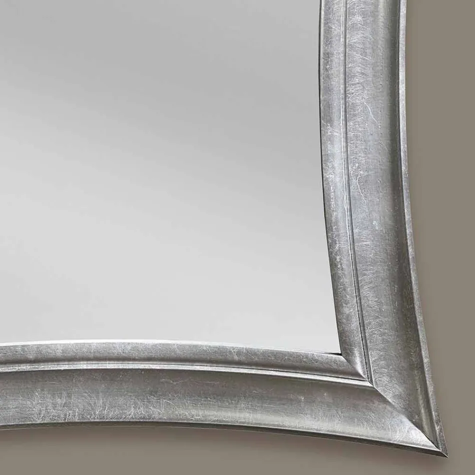 Espejo de pared de madera rectangular hecho a mano Sandro hecho en Italia viadurini