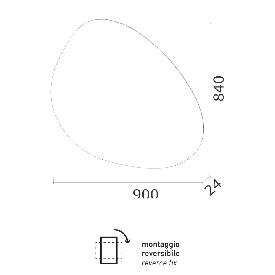 Espejo con retroiluminación LED reversible Made in Italy - Hablar viadurini