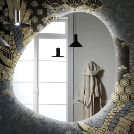 Espejo con retroiluminación LED reversible Made in Italy - Hablar viadurini