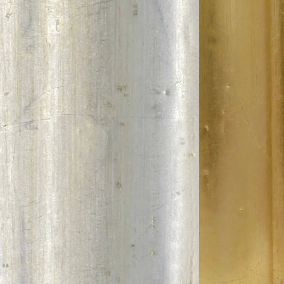 Espejo de pared en madera de plata, marfil y oro hecho en Italia Vittorio viadurini