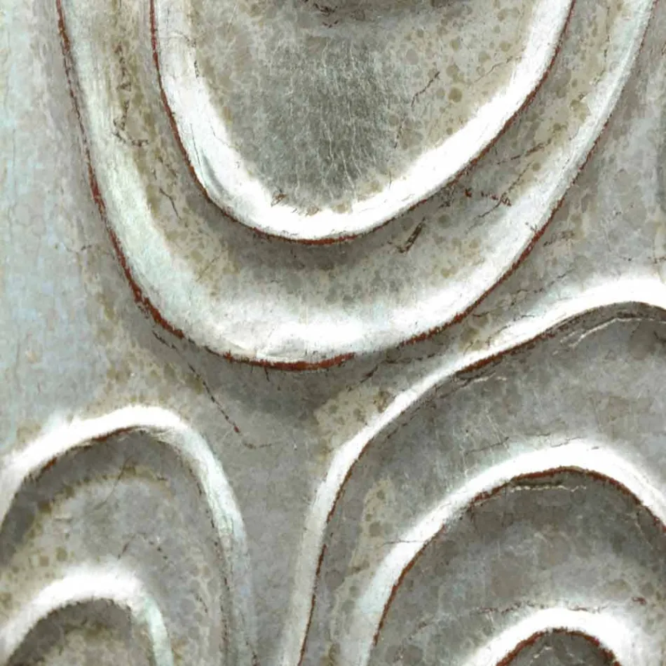 Espejo de pared en oro, blanco y plata de madera Eugenio hecho en Italia viadurini