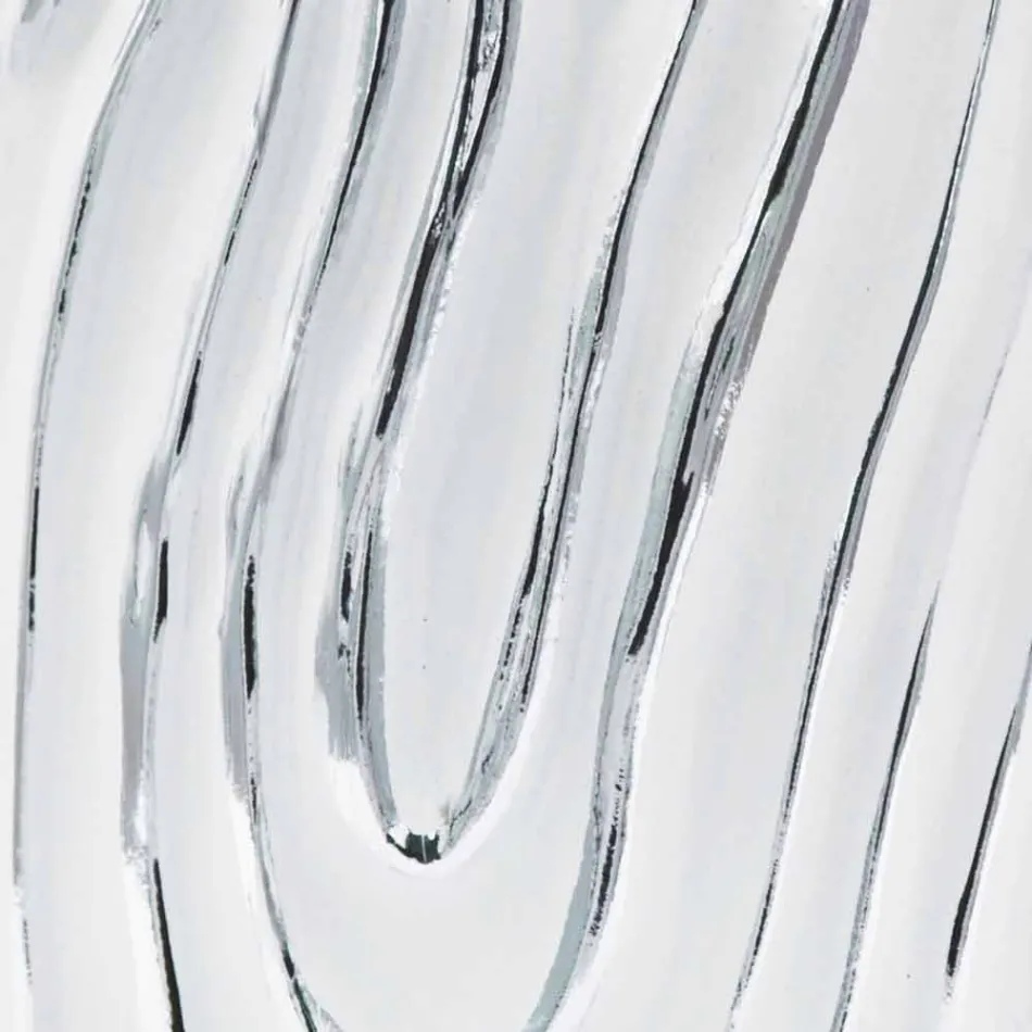 Espejo de pared en oro, blanco y plata de madera Eugenio hecho en Italia viadurini