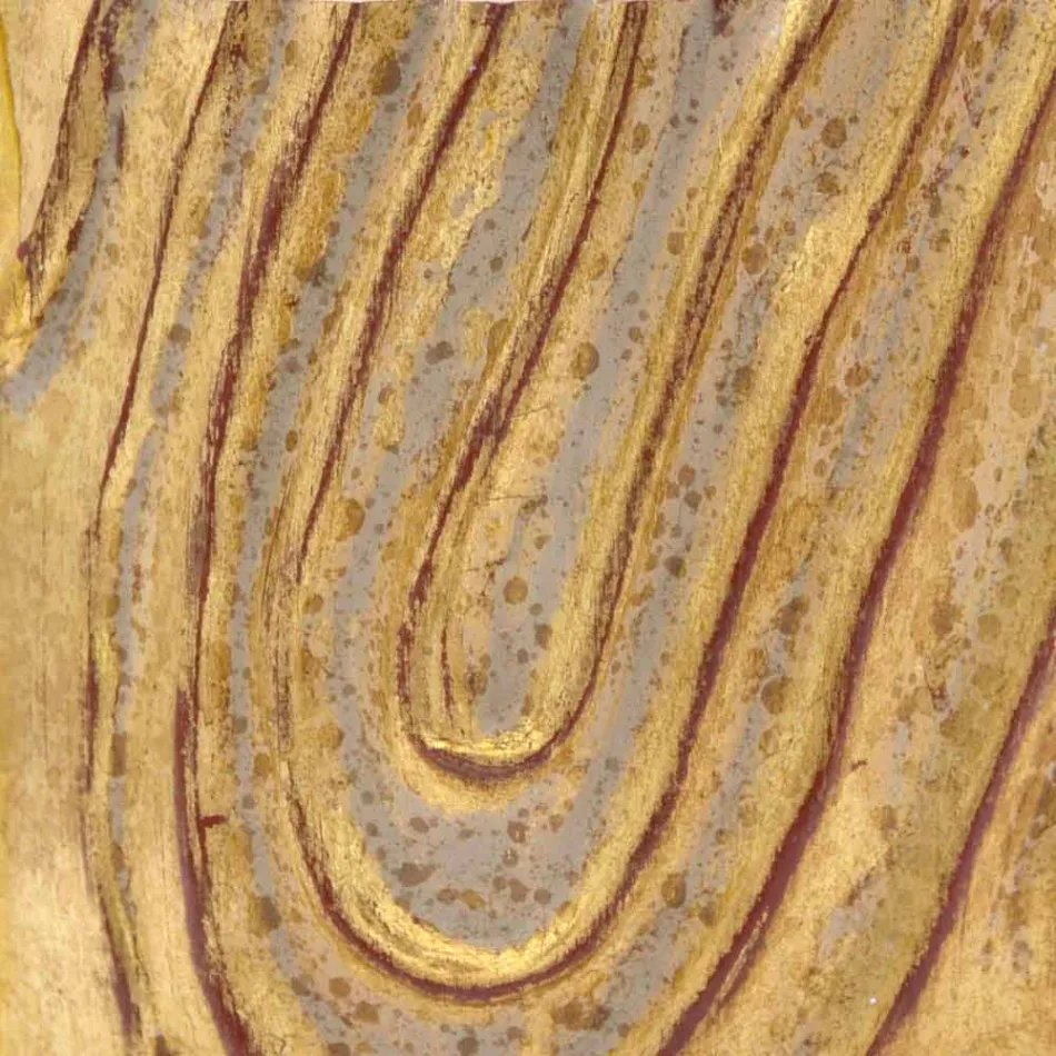 Espejo de pared en oro, blanco y plata de madera Eugenio hecho en Italia viadurini